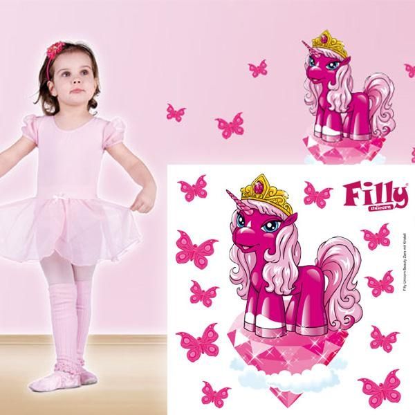 Wandtattoo Unicorn Zara rosa Folie 30cm