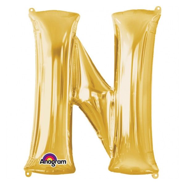 Folienballon Buchstabe "N" - Gold, 93 x 86 cm
