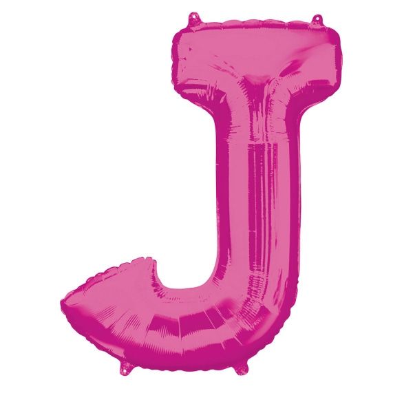 Folienballon Buchstabe "J" in Pink für persönliche Deko Frauen, 83 × 58 cm