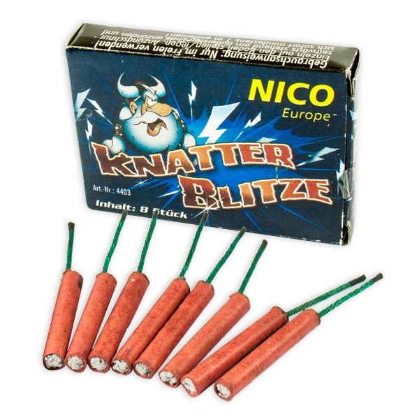 Knatterblitze, knatternde Miniblitze, 8 Stück