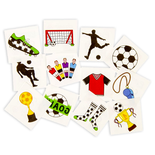 Fußball Tattoos, 12er Pack, 4cm x 4cm