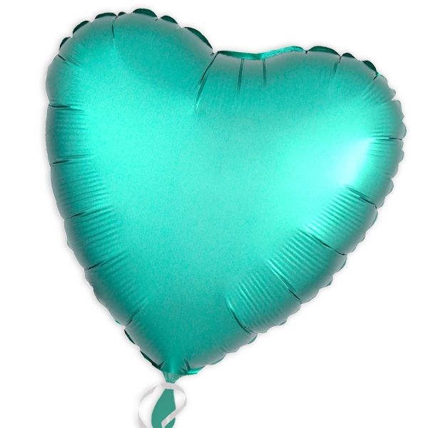 Folienballon als Herz Jadegrün 34 cm