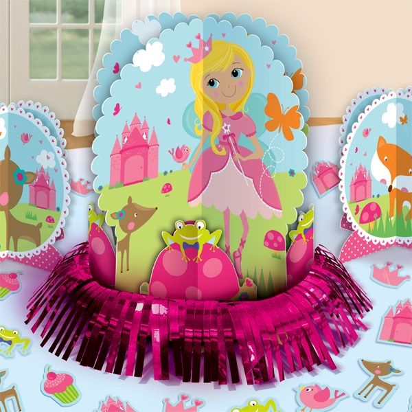 Woodland Prinzessin Tischdeko-Set, 3 Aufstelle u. Konfetti