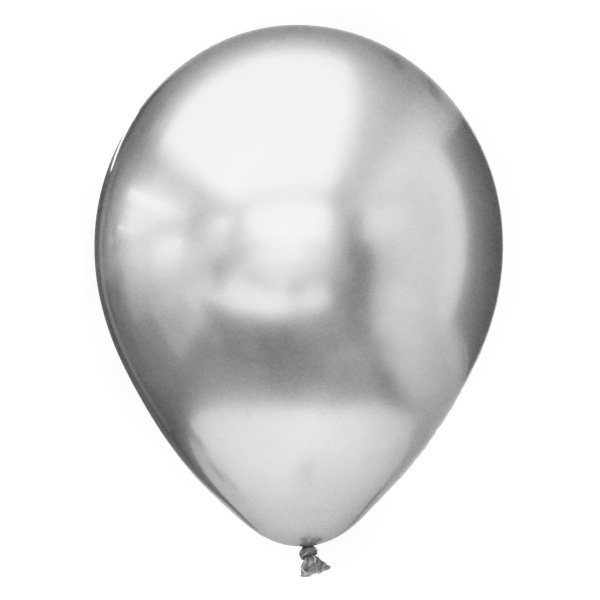 Luftballons silber Chrom, 10 St.