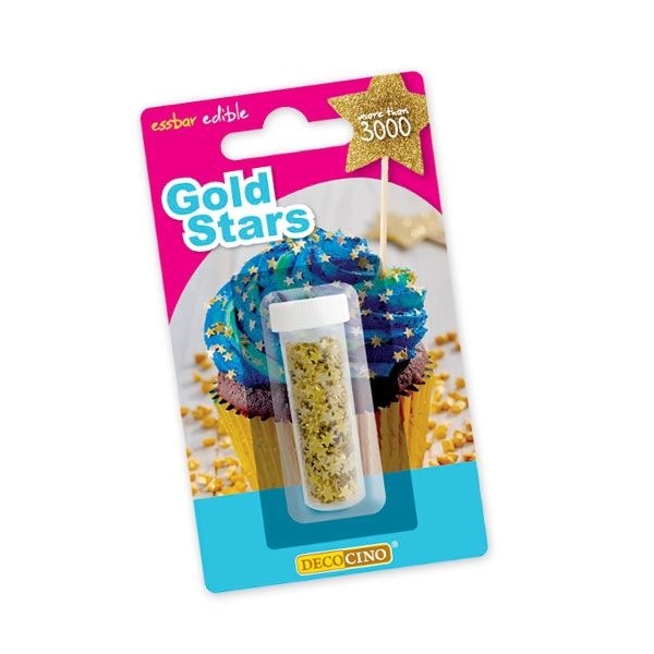 Streudekor - Goldene, essbare Sternchen für Muffins, Torte, 1,5g