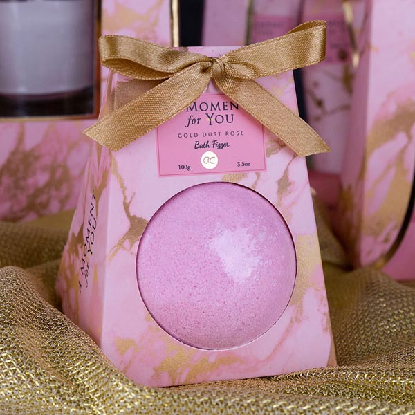 Badefizzer A Moment for You in Geschenkbox, 100g, Duft Gold Dust Rose