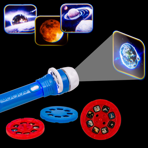 Projektor-Taschenlampe mit 24 Weltraum-Motiven