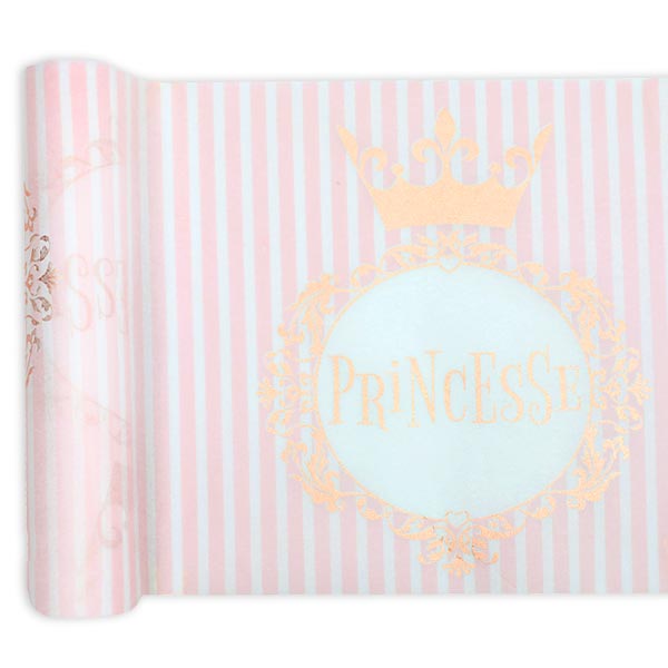Prinzessinnen Partyset XL, 67-teilig, Tisch- und Raumdeko in rosegold und weiß
