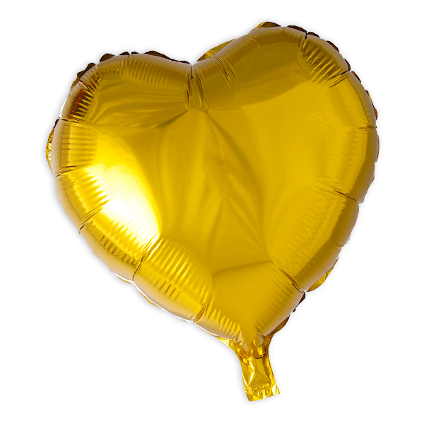 Herz-Folienballon in gold, heliumgeeignet, 35cm