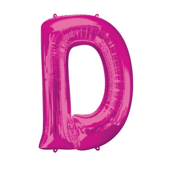 Folienballon Buchstabe "D" - Pink für individuelle Sprüche, 83 × 60 cm