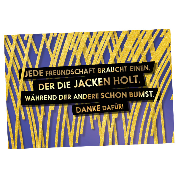 Grußkarte Jacken holen, 17,5cm x 12cm