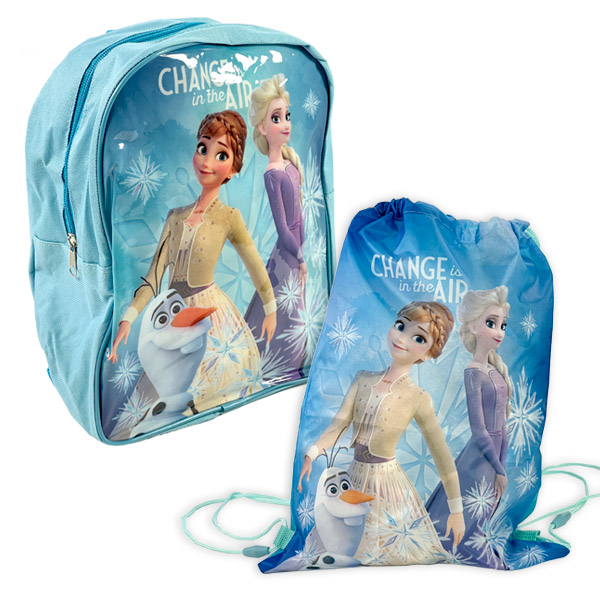 Frozen Rucksack + Turnbeutel mit Anna & Elsa, 2-teiliges Geschenkset