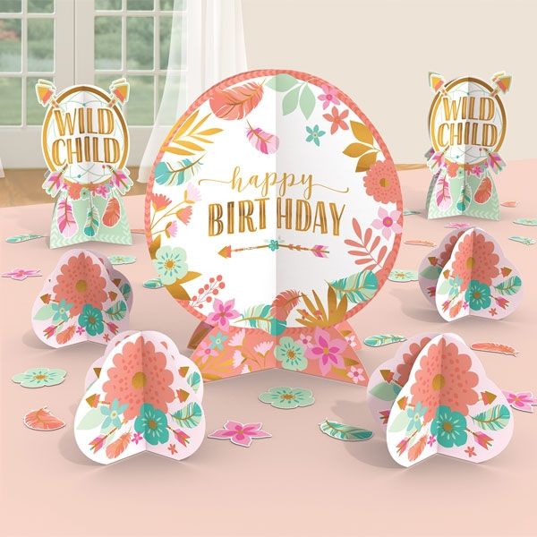 Boho Chic Hippie Party Tischdeko Set, 27-tlg