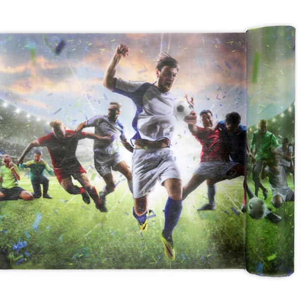 Fußball Tischläufer aus Polyester, 30cm x 5m