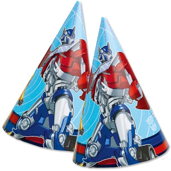 Transformers Partyhüte im 8er Pack, coole Papphütchen zur Mottoparty