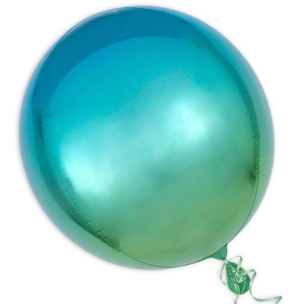 "Orbz" Folienballon in Grün-Blau, kugelrund, Ø 38cm