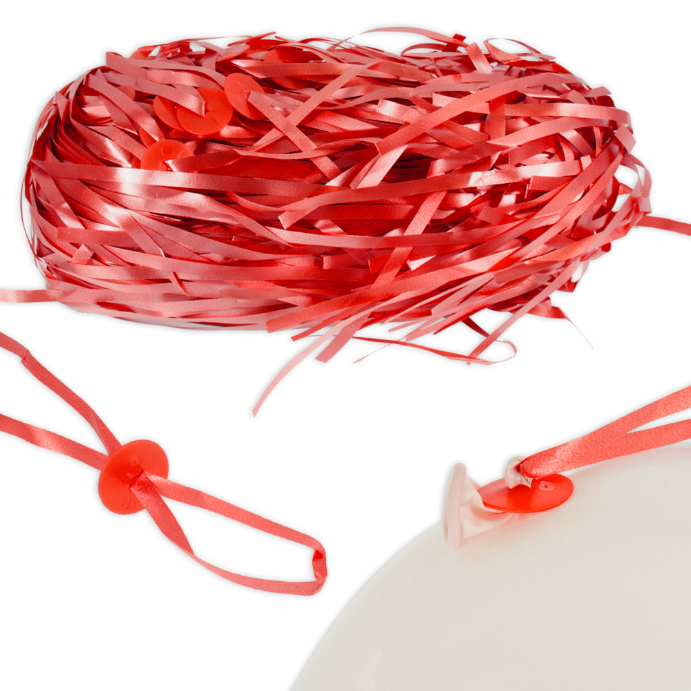 Ballonbänder mit Schnellverschluss, 100er Pack, rot