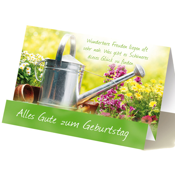 Geburtstagskarte Garten-Motiv, mit Extraknick, inkl. Umschlag