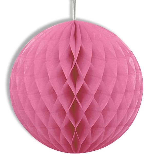Wabenball rosa, 20cm, mit Schnur zum Aufhängen, Papier, 1 Stück