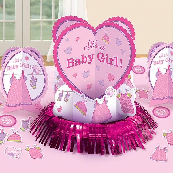Its a Baby Girl - Tischdeko-Set, 3 Teile plus Konfetti, Baby Shower-Party