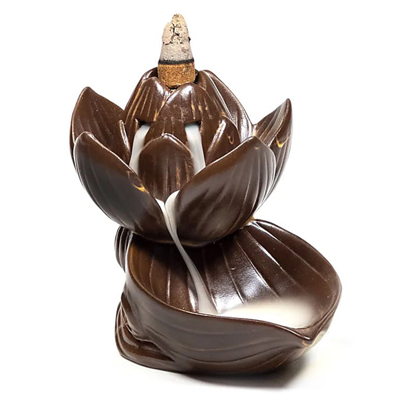 Weihrauchbrenner "Lotus" aus Keramik, mit Wasserfalleffekt