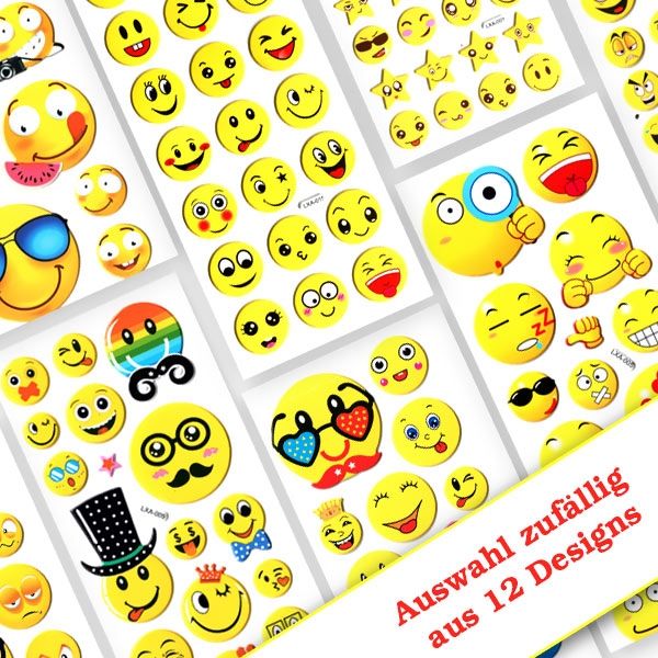 Smile Sticker, 1x Stickerbogen, Sticker für Kinder, Aufkleber 9,7 x 27,5cm
