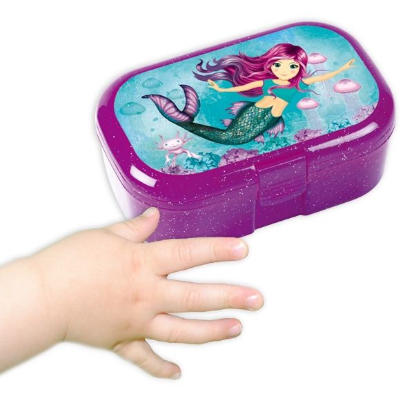 Mini-Lunchbox, Glitzer, Meerjungfrau, 10,5cm x 7cm