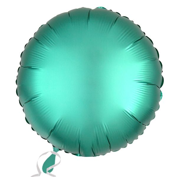 Folieballon rund Satin Luxe Jadegrün, 34 cm