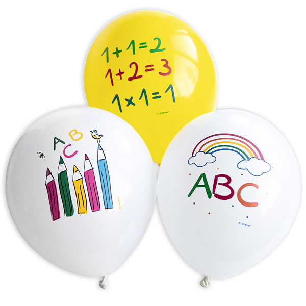 Luftballons "Einschulung" aus Latex, 6er Pack, Ø 27,5cm