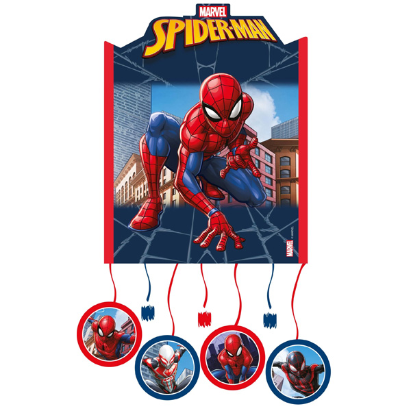 Spiderman Crime Fighters Zugpinata aus Pappe, 21cm x 26,5cm