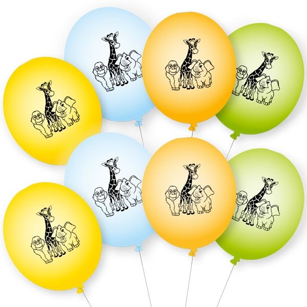 Zoo Luftballons im 8er Pack mit einem Umfang von 90cm, Latex