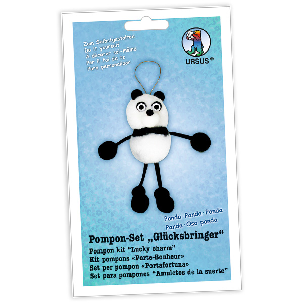 Pompon-Glücksbringer Bastelset "Panda"