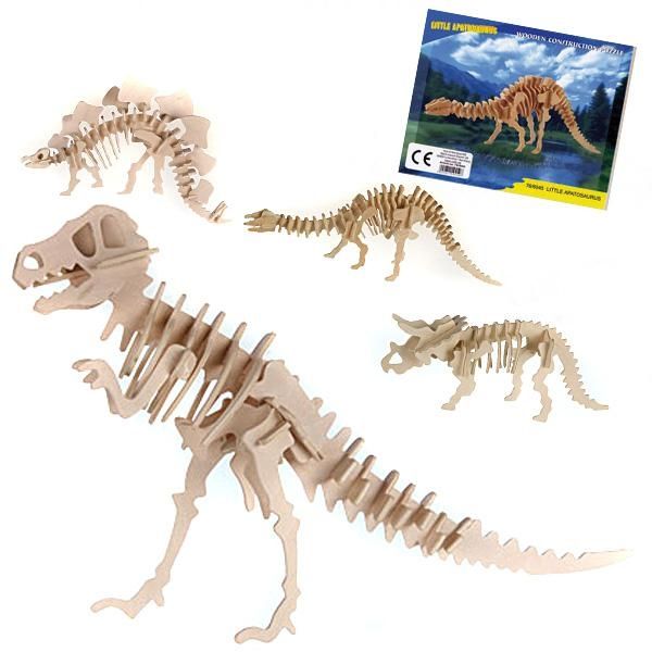 Dino-Holzpuzzle 12 × 30 cm, 1 Stk., cooles 3D Puzzle für Ihre Dinoparty