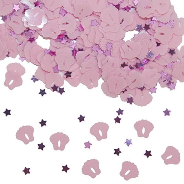 rosa Konfetti als Babyfüße 14g, sehr niedliche Streudeko für Babyparty