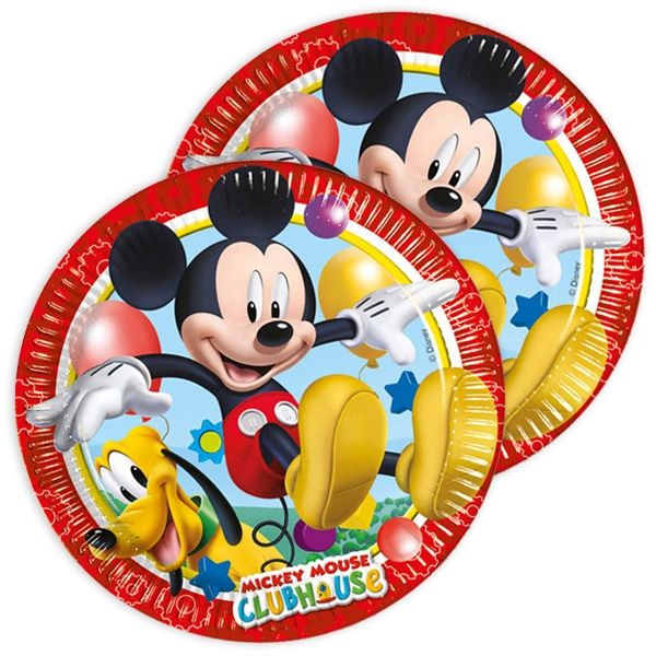 Mickey Maus Set mit Partygeschirr und Servietten für 8 Kinder, 36-tlg.