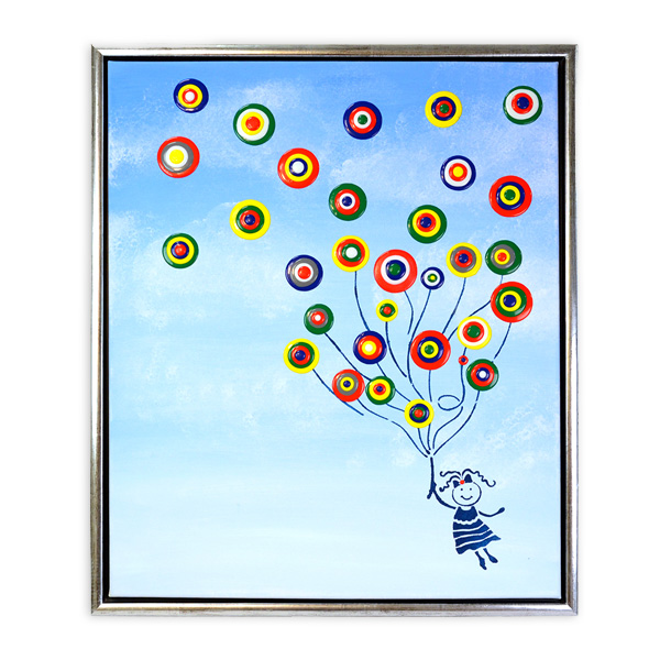 Blob Paint FarbSet & Schablone Luftballon-Mädchen, 7-tlg.