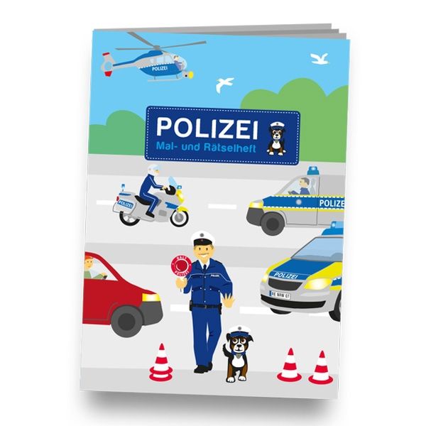 Polizei Mal-Rätselheft, DIN A6, 12 Seiten