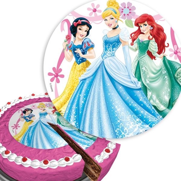 Disney Princess Motivtorten-Aufleger rund, aus Zuckerguss, ca. 16cm