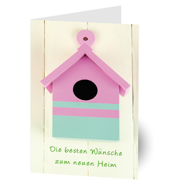 "Die Besten Wünsche zum neuen Heim" Glückwunschkarte inkl. Umschlag