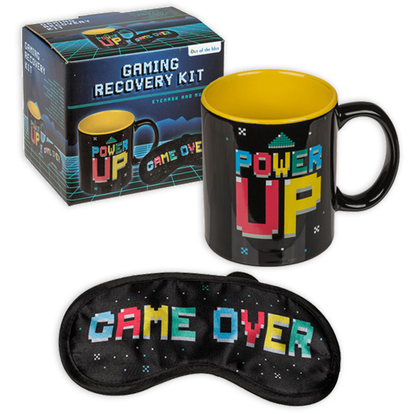 Gaming Erholungs-Set, 2-teilig mit Kaffebecher und Augenmaske