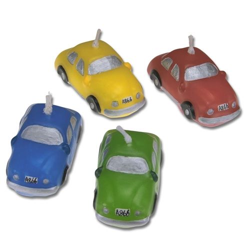 Auto Figurenkerzen für Ihre Cars-Mottotorte, 4 Stück pro Packung, 4cm