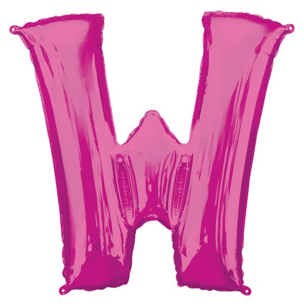 Folienballon Buchstabe "W" in Pink für personalisierte Deko, 83 cm Folienballon Buchstabe "W" in Pink für personalisierte Deko, 83 cm