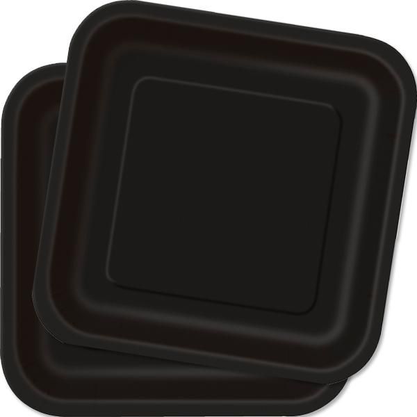 Teller quadratisch schwarz 14er, 22,9 cm