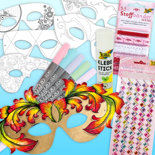 Bastelset "Partymasken", für 6 Kids