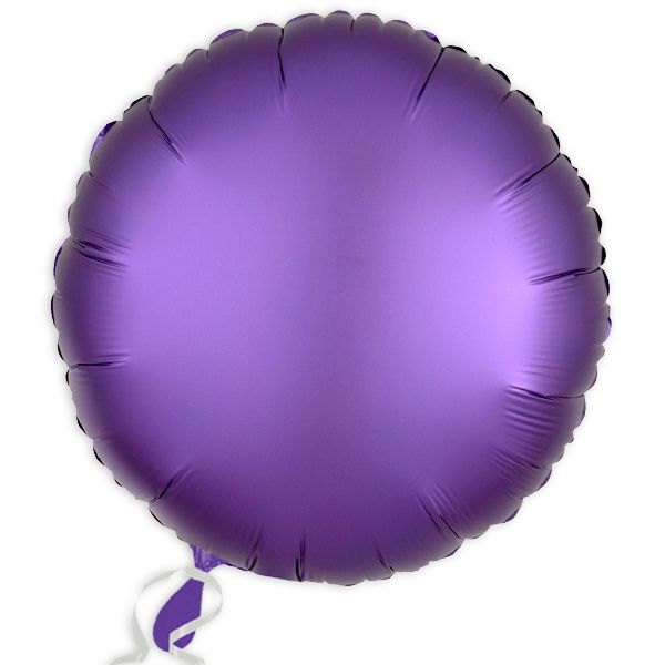 Folieballon rund Satin Luxe Lila, 34 cm