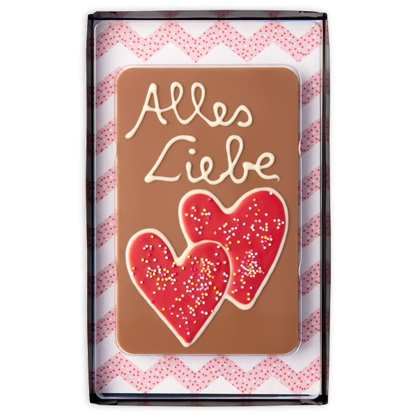 Schokoladen Geschenktafel "Alles Liebe", 120g