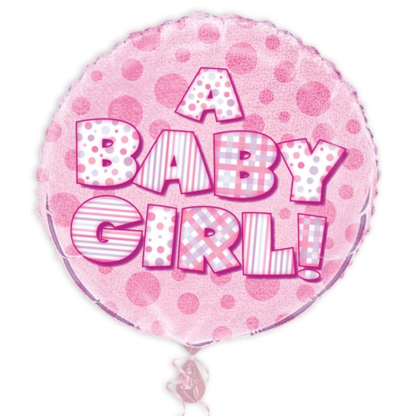 Ballonversand inkl. Helium, Bänder, Gewicht Ballongruß "A Baby Girl"