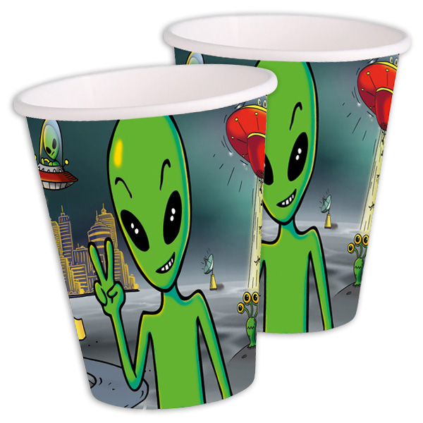 Alien Basic-Set Tischdekoset, 56-tlg. für 8 Kinder