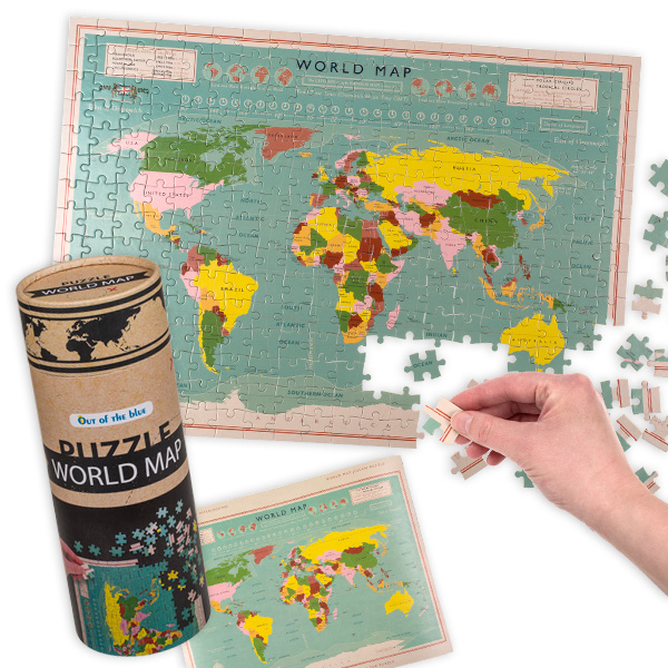 Puzzle Weltkarte, 300-teilig, ca. 50 x 36 cm, aus Papier