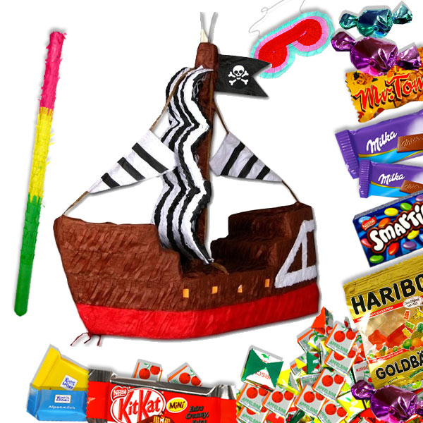 Pinataset Piratenschiff+Süßigkeiten